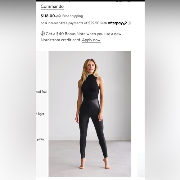 Commando Control Top Faux Leather Leggings, dark gray color, Sz M - fits like Sm - Picture 9 of 10